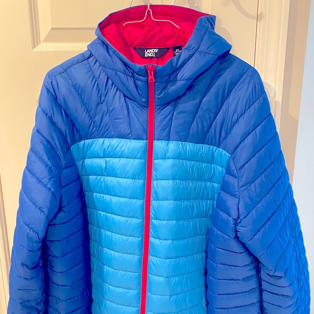 NWT! Lands’ End Women’s Plus Size Recycled ThermoPlume Hooded Jacket